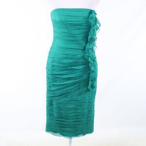 Tadashi green silk wiggle dress 6